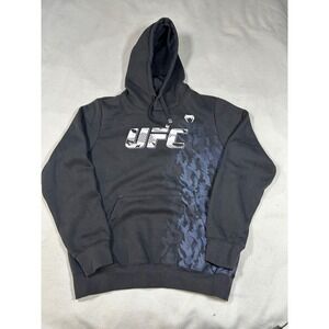 Venum UFC Hoodie Men M Black Graphic Pullover Sweatshirt MMA Training Activewear